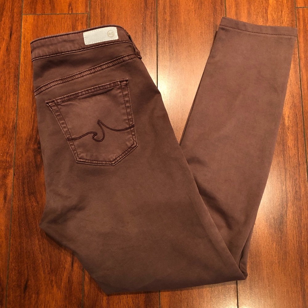AG Adriano Goldschmied Faded Burgundy Super Skinny Leggings Jean